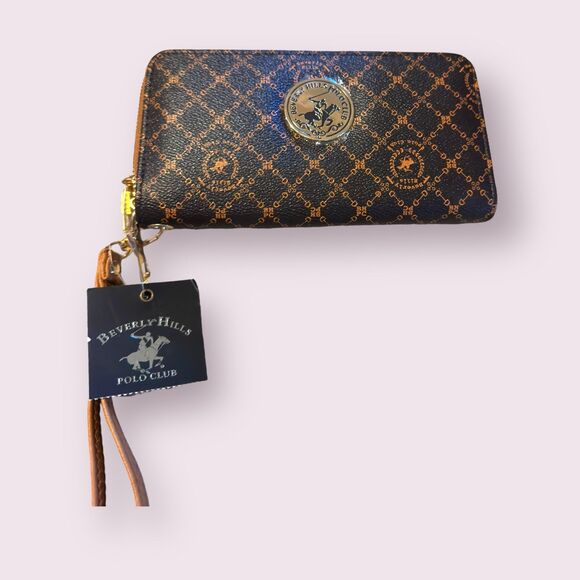 Beverly Hills Polo Club Long Wallet With Strap Color Brown New - Picture 7 of 7